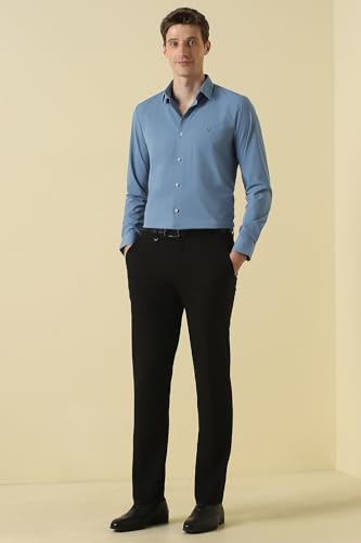 Men Light Blue Solid Full Sleeves Formal Shirt