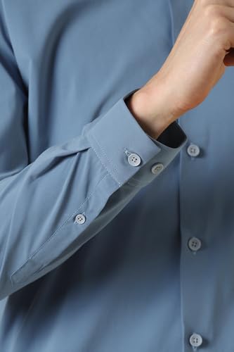 Men Light Blue Solid Full Sleeves Formal Shirt