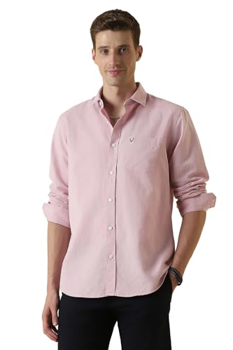 Men Pink Classic Fit Textured Full Sleeves Casual Shirt