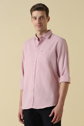 Men Pink Classic Fit Textured Full Sleeves Casual Shirt