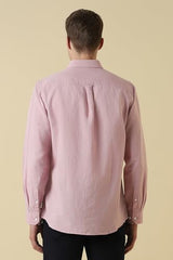 Men Pink Classic Fit Textured Full Sleeves Casual Shirt