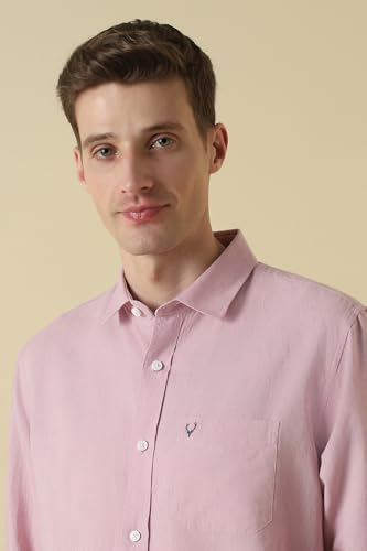 Men Pink Classic Fit Textured Full Sleeves Casual Shirt