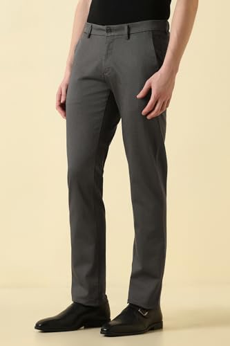 Men Grey Print Formal Trousers
