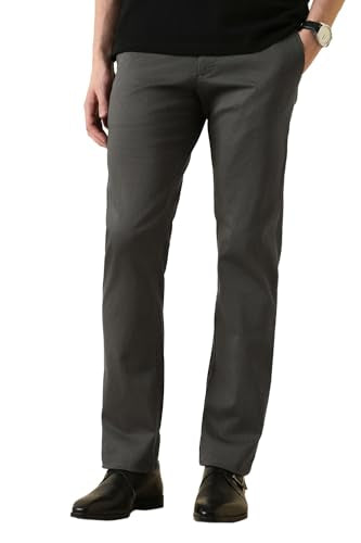 Men Grey Print Formal Trousers