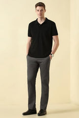 Men Grey Print Formal Trousers