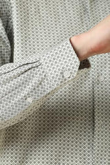 Men Green Classic Fit Print Full Sleeves Casual Shirt