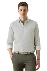 Men Green Classic Fit Print Full Sleeves Casual Shirt