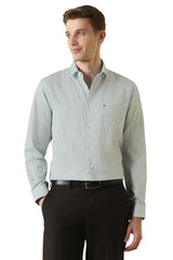 Men Light Blue Print Full Sleeves Formal Shirt