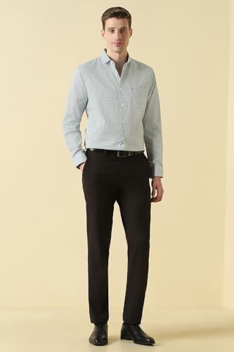 Men Light Blue Print Full Sleeves Formal Shirt