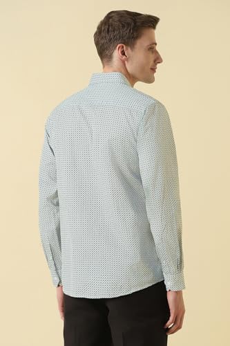 Men Light Blue Print Full Sleeves Formal Shirt