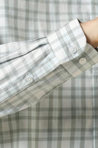 Men White Classic Fit Check Full Sleeves Casual Shirt