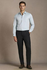 Men Grey Textured Full Sleeves Formal Shirt