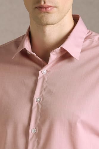 Men Pink Solid Full Sleeves Formal Shirt