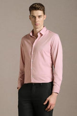 Men Pink Solid Full Sleeves Formal Shirt