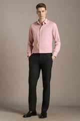 Men Pink Solid Full Sleeves Formal Shirt