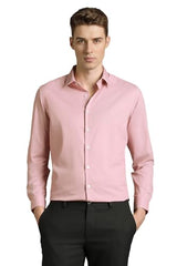 Men Pink Solid Full Sleeves Formal Shirt