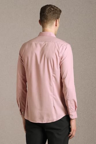 Men Pink Solid Full Sleeves Formal Shirt
