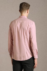 Men Pink Solid Full Sleeves Formal Shirt