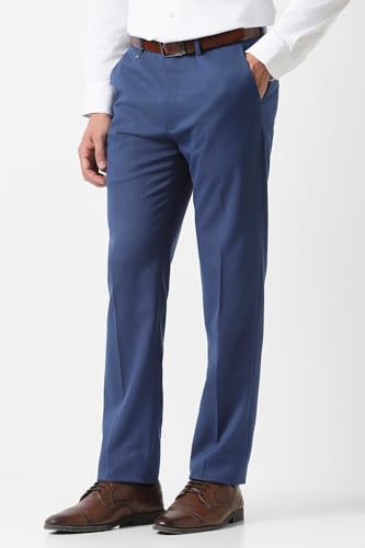 Men Blue Solid Trousers