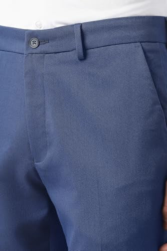Men Blue Solid Trousers