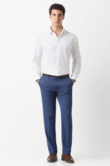 Men Blue Solid Trousers