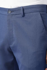 Men Blue Solid Trousers