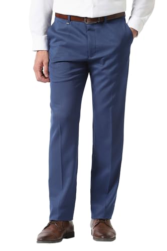 Men Blue Solid Trousers