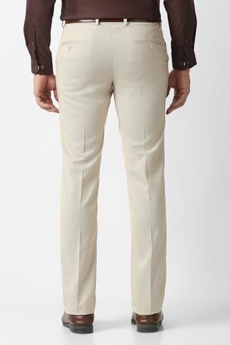Men Beige Textured Trousers