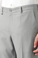 Men Grey Solid Trousers