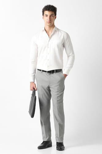 Men Grey Solid Trousers