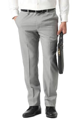 Men Grey Solid Trousers