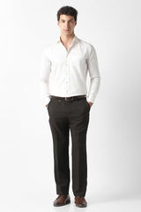 Men Brown Solid Trousers