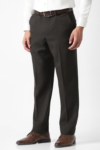 Men Brown Solid Trousers
