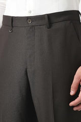 Men Brown Solid Trousers
