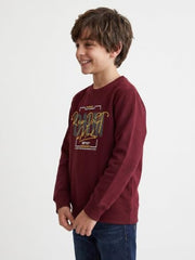 Monte Carlo Boys Regular Fit Full Sleeve Printed Round Neck Winter Sweatshirt
