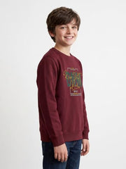 Monte Carlo Boys Regular Fit Full Sleeve Printed Round Neck Winter Sweatshirt
