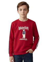 Monte Carlo Boys Regular Fit Full Sleeve Printed Round Neck Winter Sweatshirt