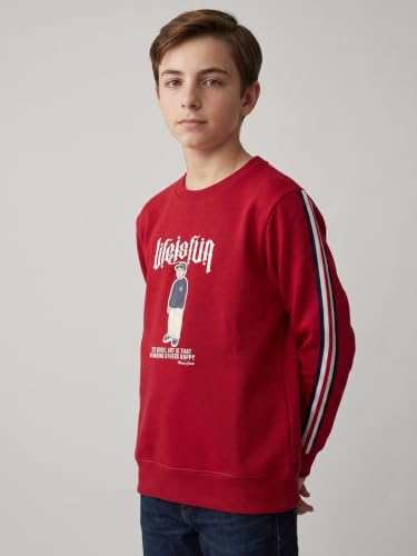 Monte Carlo Boys Regular Fit Full Sleeve Printed Round Neck Winter Sweatshirt