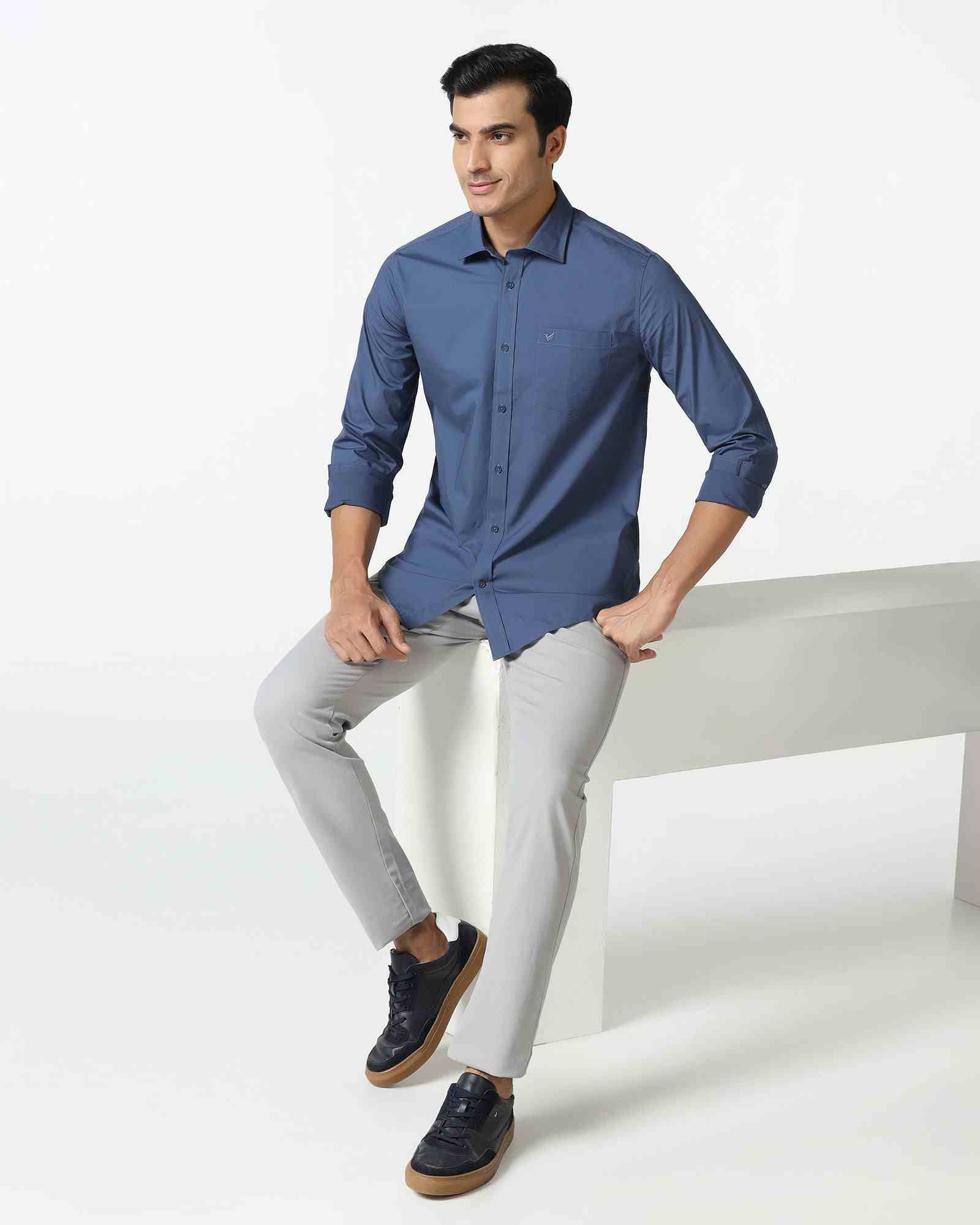 Blackberry Mens Casual Trouser Ek-Au-So-Kary B95 Light Grey