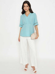 Madame Ladies Western Top H/S M5S18702 036 Sea Green