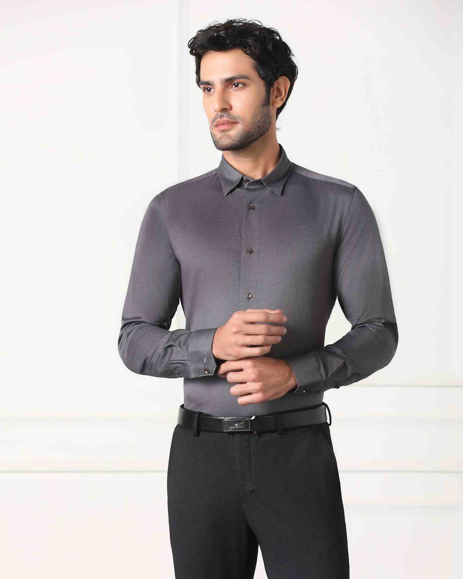 Blackberry Mens Formal Shirt F/S Bp-Bs-Do-Revolve Grey
