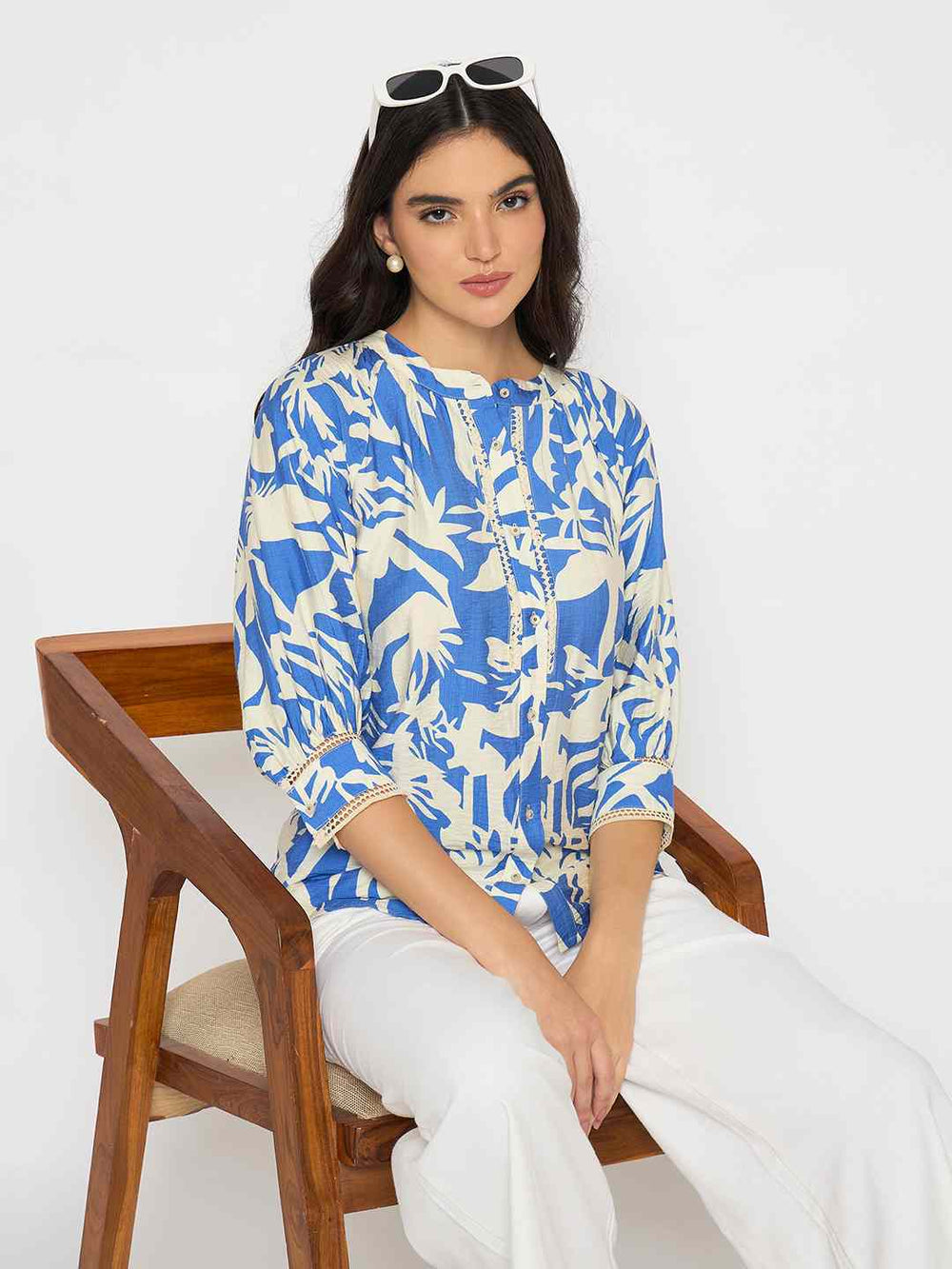 Madame Ladies Western Top F/S M5S18831 050 Royal Blue - Goyalsons ShopMax