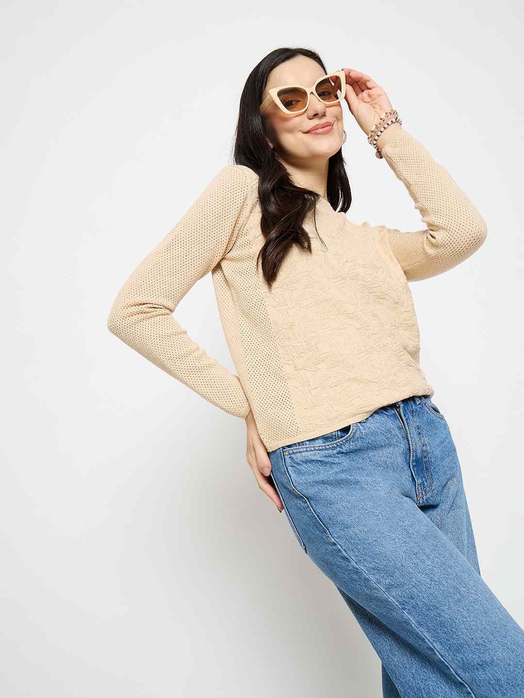 Madame Ladies Western Top F/S M5W16013 001 Beige