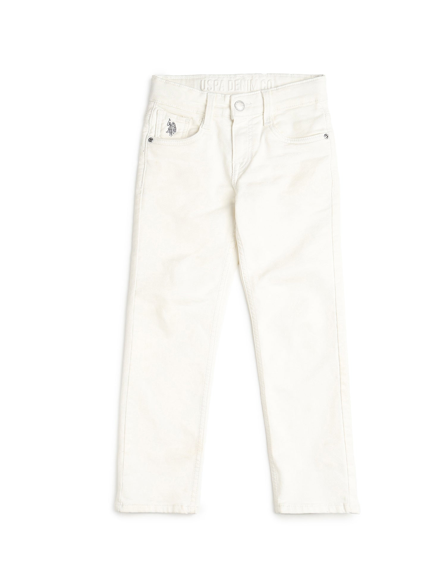 U.S.POLO KIDS BOYS JEANS UKJEN765 WHITE