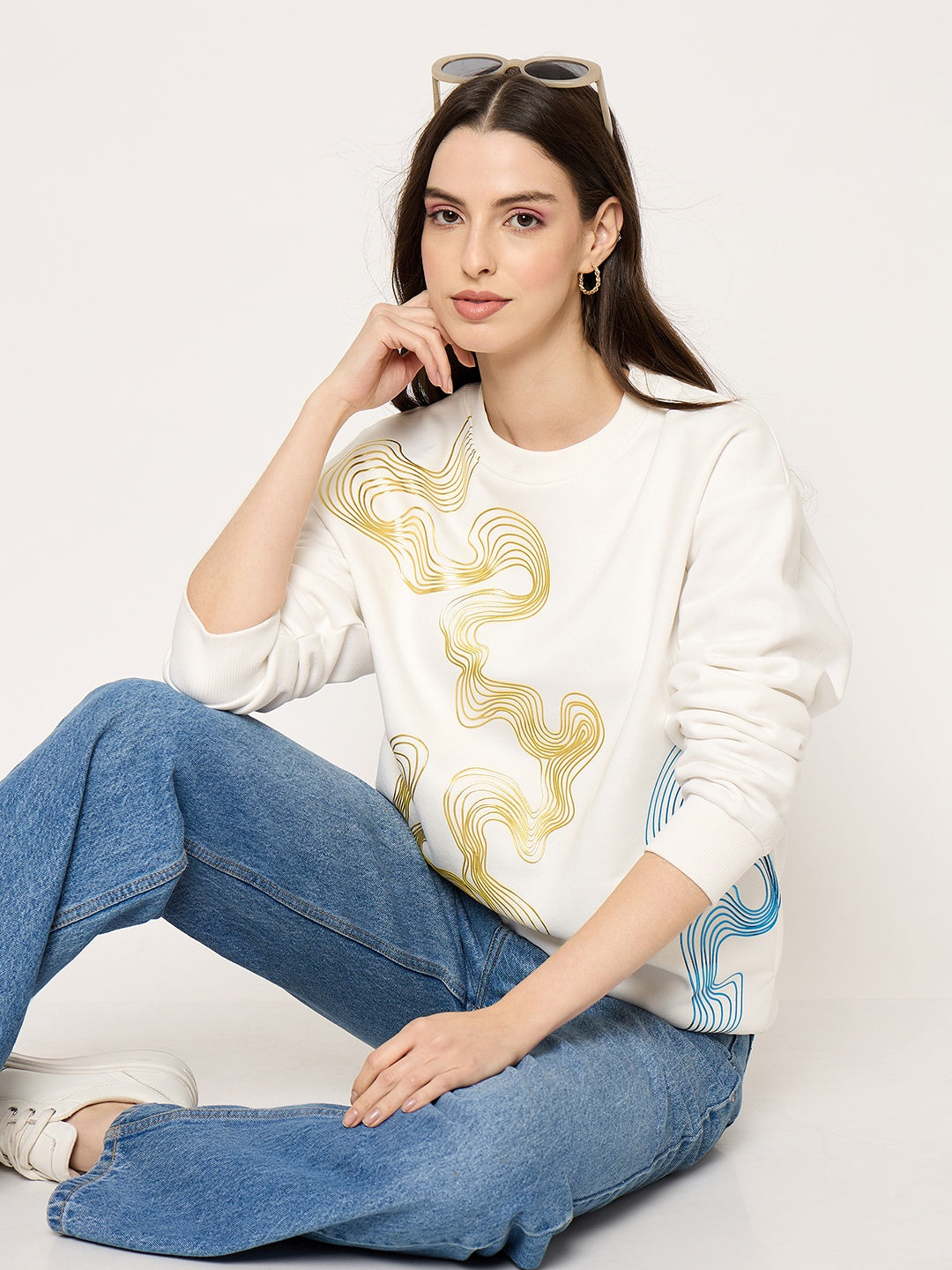 Madame Ladies Western Sweat Shirt M5W22225 040 White