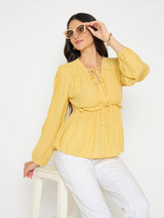 Madame Ladies Western Top H/S M5S18728 044 Yellow