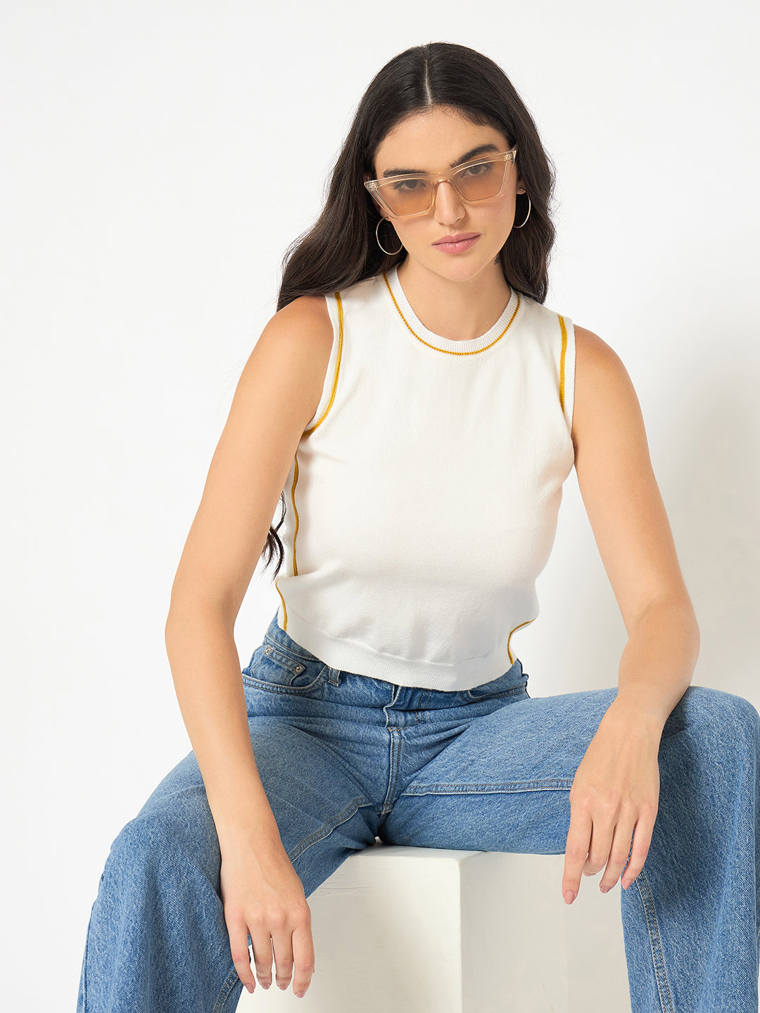Madame Ladies Western Woolen Top M5W16047 044 Yellow