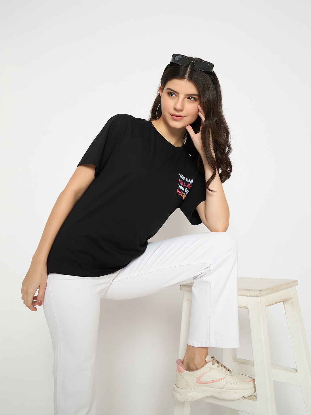 Madame Front And Back Graphic Print Black Sinker T-Shirt