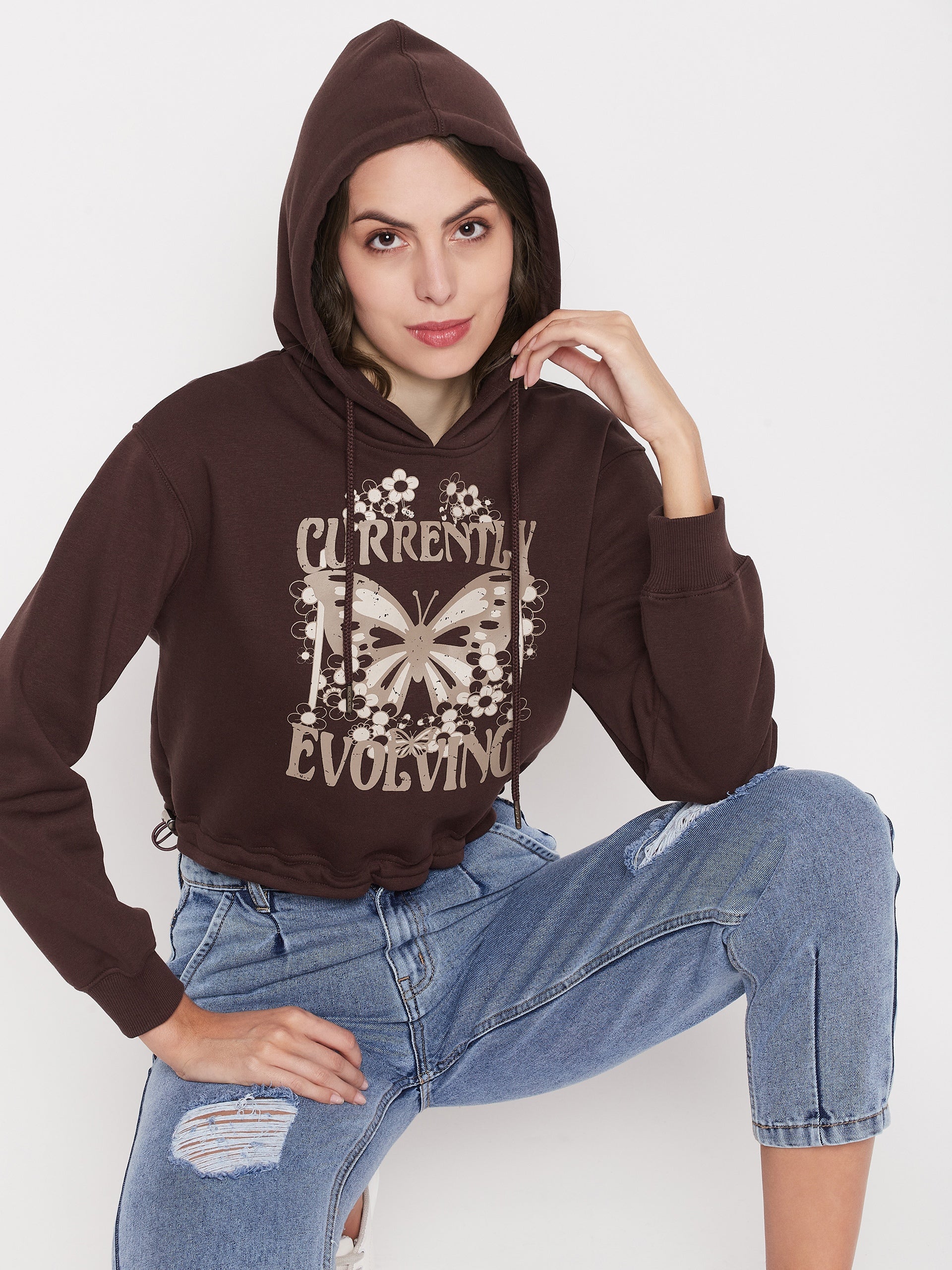 Madame Ladies Western Sweat Shirt M3W22306 103 Coffee