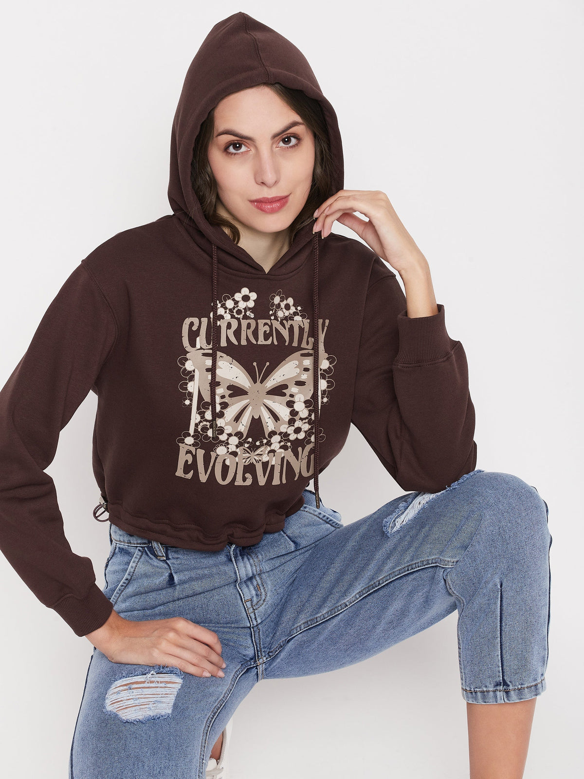 Madame Ladies Western Sweat Shirt M3W22306 103 Coffee